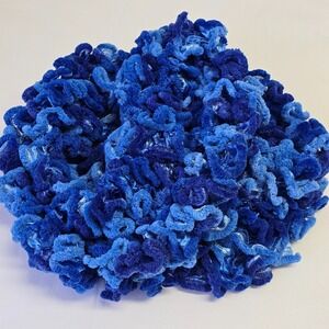Handmade‎ Ruffle Scarf Blue Chenille Yarn Women